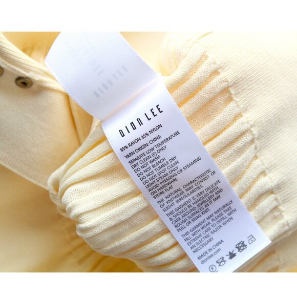 Dion Lee Hook Rib Cardigan / Size XS / Bleached Yellow Cropped - Picture 10 of 11